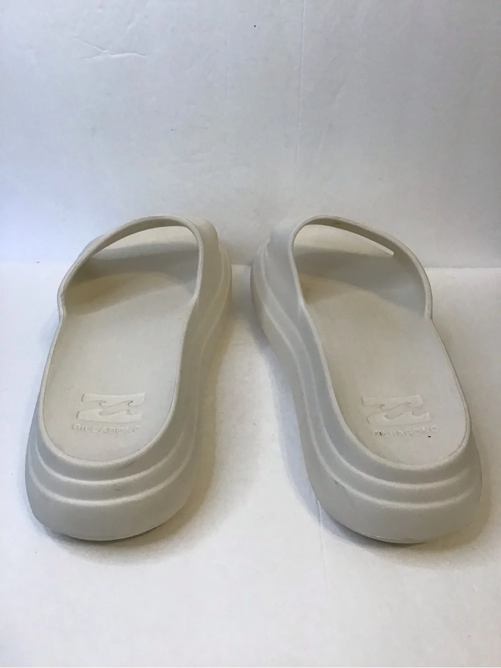 Billabong Men's Off-White/Ivory Slide Cloud Platform Sandals Wave Logo 9